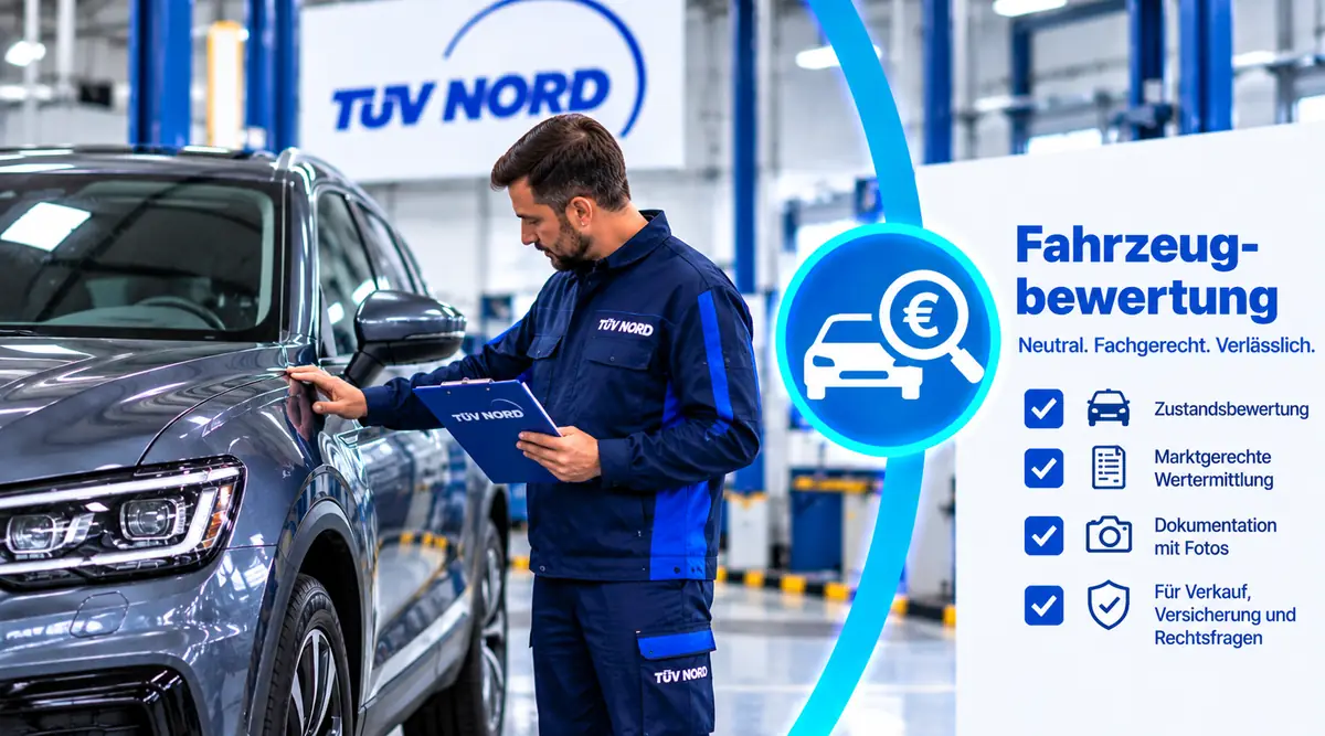 Sachverständiger prüft Lack und Zustand eines Pkw für die Fahrzeugbewertung